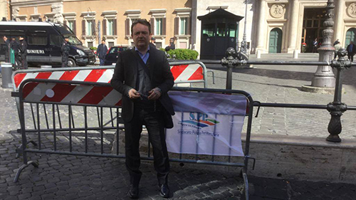 18 marzo 2019. Campagna “noi le vittime loro i carnefici”: sit-in di protesta del Segretario Generale Aldo Di Giacomo ad oltranza a Roma.